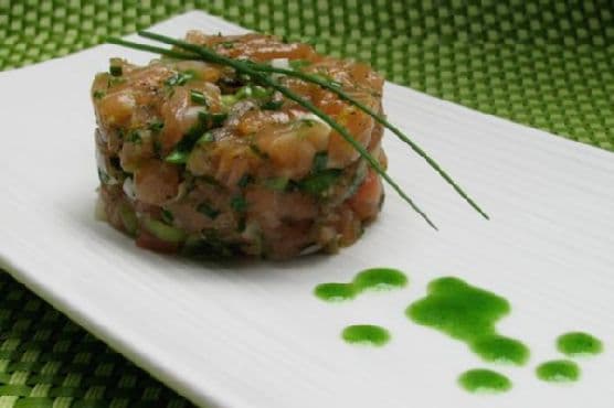 Tartar de salmón Buda de jade